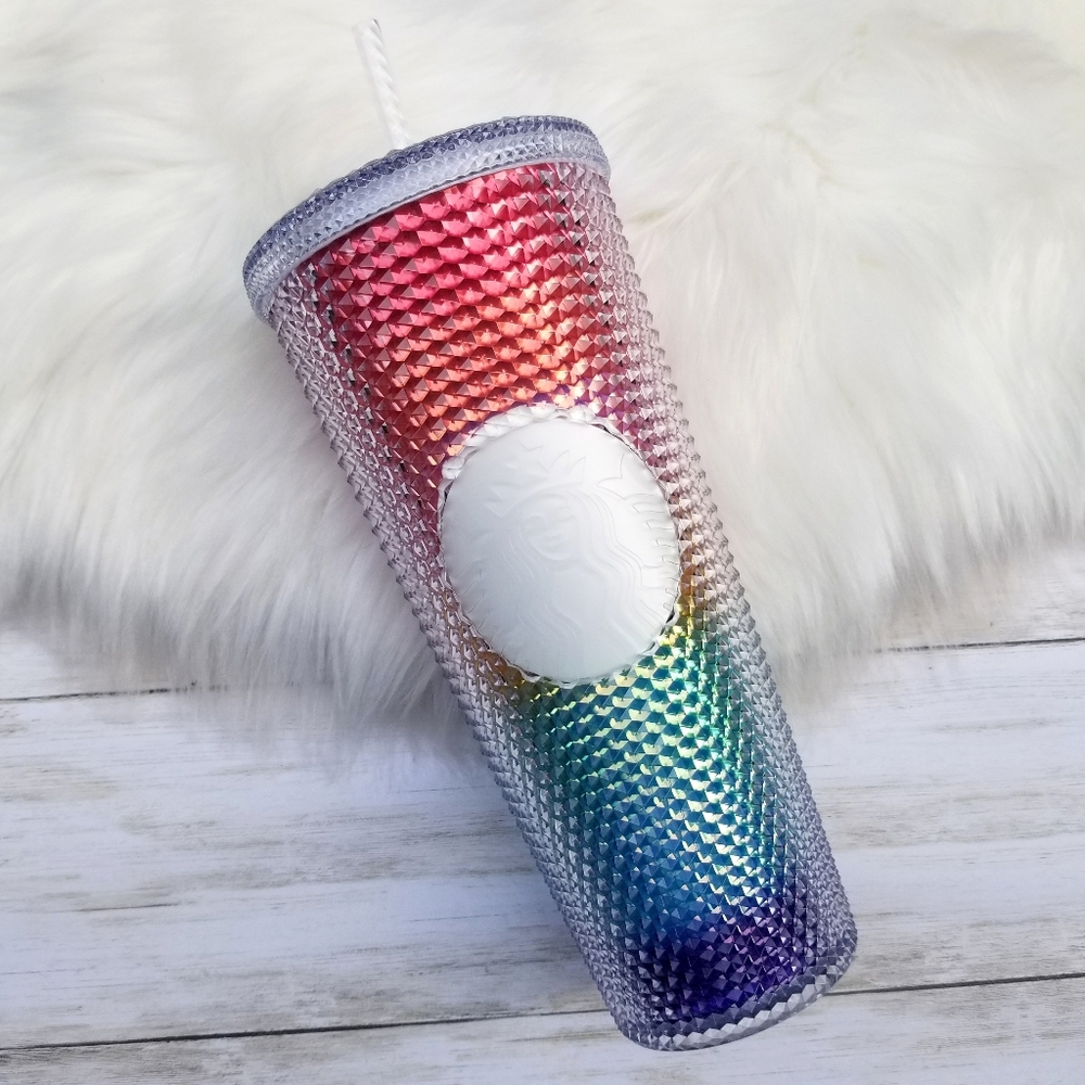 Starbucks Pride Rainbow Bling Studded Cup Tumbler Summer 2020 Limited Edition